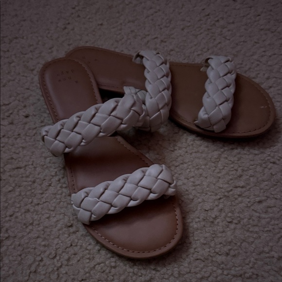 Shoes - Women's White Braided Sandals